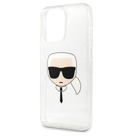 Karl Lagerfeld Karl's Head Glitter - iPhone 13 Pro Case (silver)