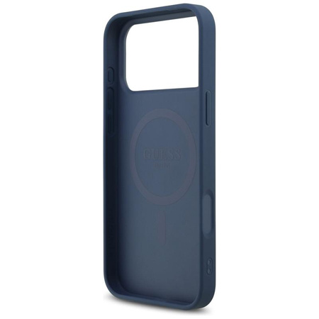 Guess Leather 4G Triangle Strass MagSafe - Case iPhone 17 Pro Max (Blue)