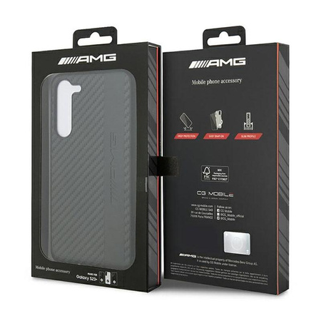 AMG Carbon Stripe & Embossed - pouzdro Samsung Galaxy S23+ (černé)