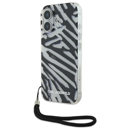 Karl Lagerfeld IML Zebra Pattern & Cord - iPhone 16 Case (black)