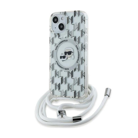 Karl Lagerfeld IML Crossbody Monogram Karl & Choupette Head MagSafe - iPhone 15 / 14 / 13 Case (Transparent)