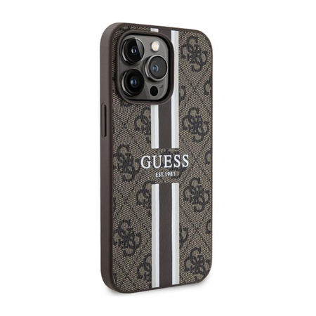 Guess 4G Printed Stripes MagSafe - Schutzhülle für iPhone 13 Pro Max (Braun)