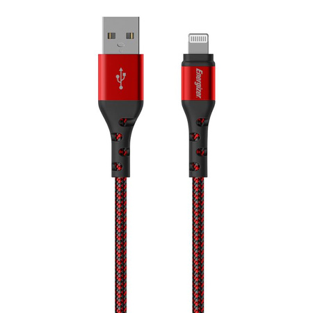 Energizer Ultimate - USB-A zu Lightning Anschlusskabel MFi zertifiziert 2m (Rot)