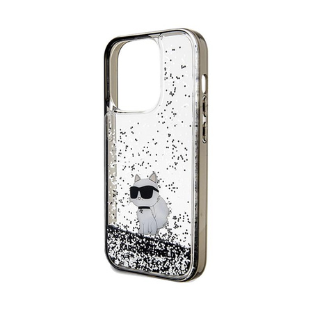 Karl Lagerfeld Liquid Glitter Choupette - Hülle für iPhone 14 Pro Max (Transparent)