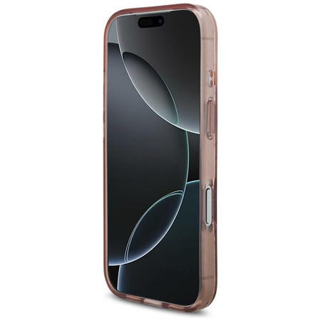 Guess IML Flowers Electro Pearl Strap MagSafe - Hülle iPhone 17 Pro (rosa)