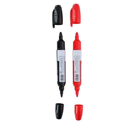 Topwrite - Set de marqueurs double pour tableau effaçable à sec 2 pcs. (noir/rouge)