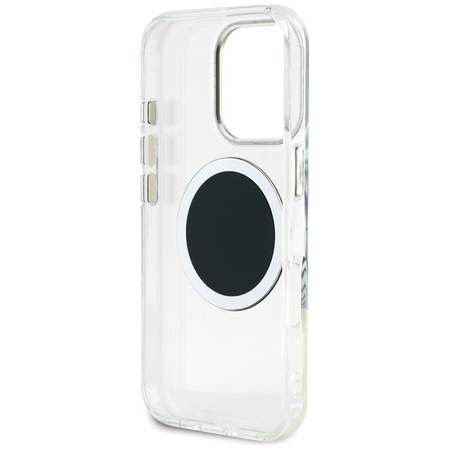Guess IML Metal Coloured Circle Classic Logo MagSafe - pouzdro pro iPhone 16 Pro (černé)
