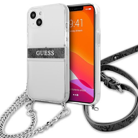 Guess 4G Silver Stripe Crossbody - iPhone 13 tok