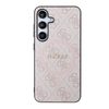 Guess 4G Collection Leather Metal Logo MagSafe - Hülle für Samsung Galaxy S24 (Rosa)