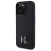 Karl Lagerfeld Silicone Shadow Metal Initial MagSafe - pouzdro pro iPhone 16 Pro (černé)