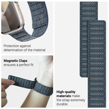 Crong Melange - Magnetic Strap for Apple Watch 42/44/45/49 mm (blue melange)