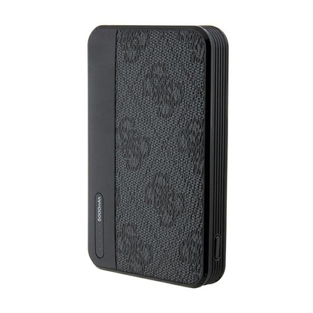 Guess 4G Leather Metal Logo - Power Bank 5000 mAh 15W (černá)