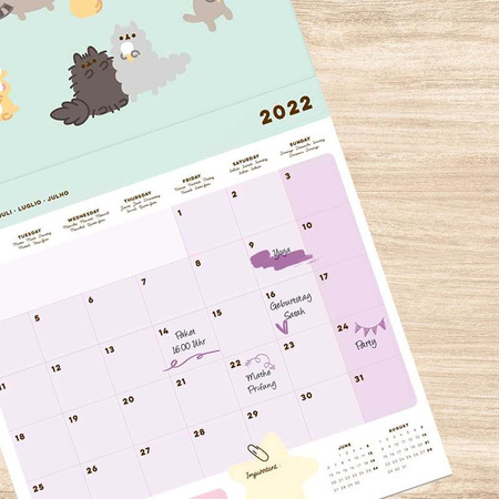 Pusheen - Wandkalender 2022 aus der Foodie Kollektion 30 x 30 cm