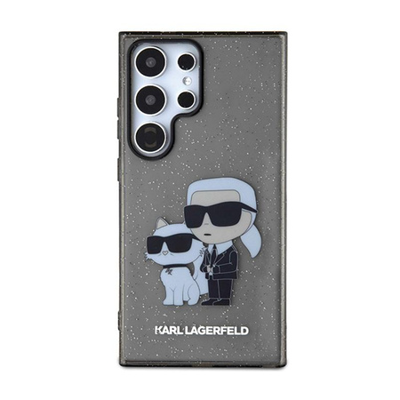 Karl Lagerfeld IML Glitter Karl & Choupette - Étui Samsung Galaxy S24 Ultra (noir)