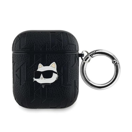 Karl Lagerfeld Monogram Choupette Head - pouzdro na AirPods 1/2 generace (černé)