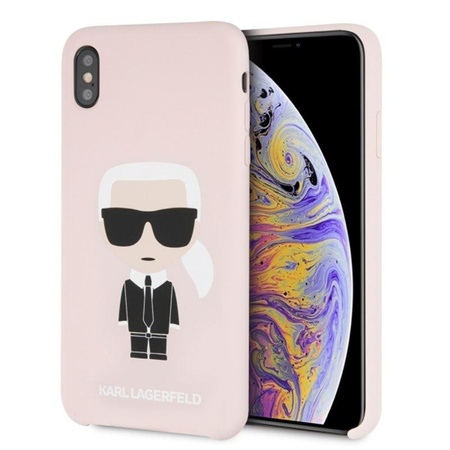 Karl Lagerfeld Silicone Iconic - Coque iPhone Xs Max (rose clair)