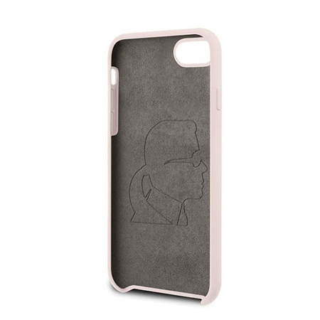 Karl Lagerfeld Fullbody Silicone Iconic - Coque iPhone SE 2020 / 8 / 7 (Rose clair)