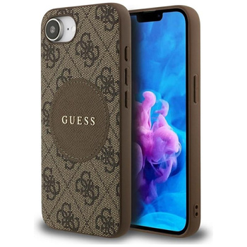 Guess 4G Circle Classic Logo MagSafe - tok iPhone 16e készülékhez (barna)