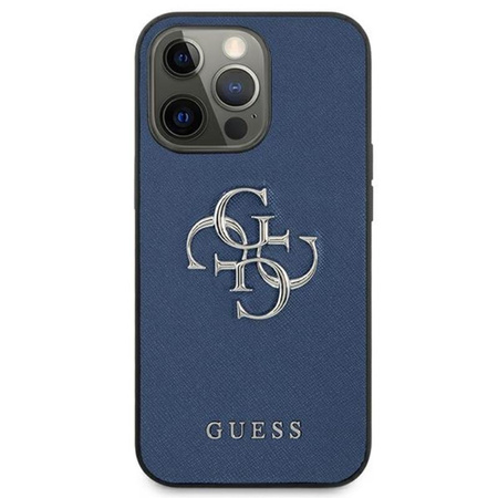 Guess Saffiano 4G Big Silver Logo - iPhone 13 Pro Max Case (blue)