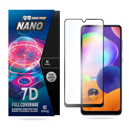 Crong 7D Nano Flexible Glass - Verre hybride 9H pour l'ensemble de l'écran du Samsung Galaxy A31