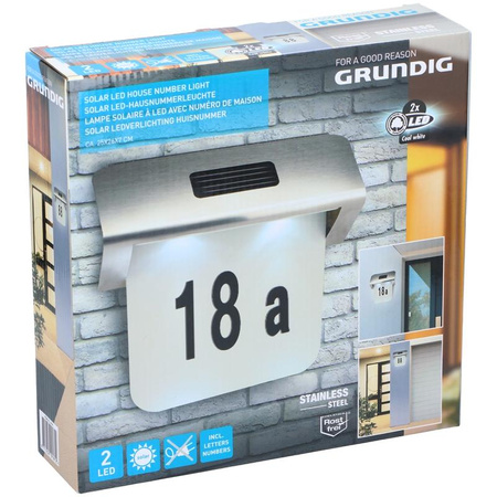 Grundig - Solar illuminated house number