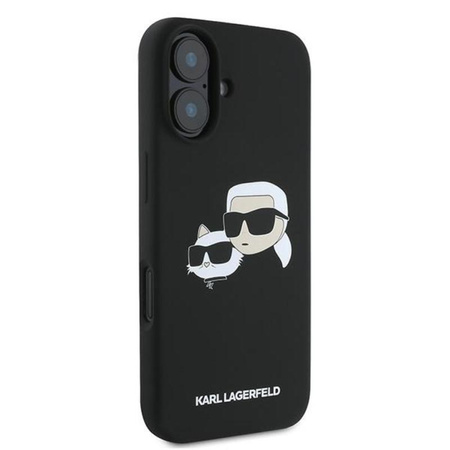 Karl Lagerfeld Silikon Double Heads Print MagSafe – Hülle für iPhone 16 Plus (schwarz)
