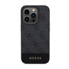 Guess 4G Bottom Stripe Metal Logo Collection - iPhone 15 Pro Tasche (grau)