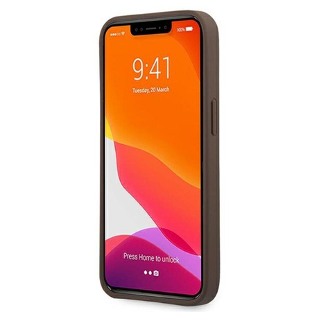 Guess 4G Printed Stripe - Coque pour iPhone 13 Mini (marron)