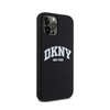 DKNY Liquid Silicone White Printed Logo MagSafe - Schutzhülle für iPhone 12 / iPhone 12 Pro (schwarz)