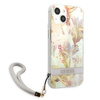 Guess Flower Cord - Tasche mit Umhängeband iPhone 13 (Lila)