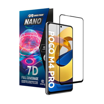 Crong 7D Nano Flexible Glass - Törhetetlen 9H hibrid üveg a Xiaomi POCO M4 Pro 5G teljes képernyőjéhez