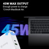 Chargeur de voyage à double port Crong - USB-A + USB-C Power Delivery Chargeur secteur 45W (blanc)