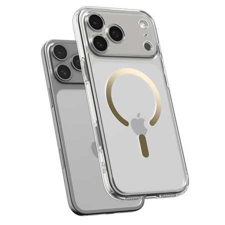 Spigen Ultra Hybrid Mag MagSafe - Hülle für iPhone 17 Pro (Clear/Gold)