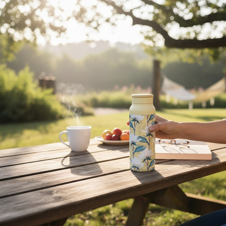 Quokka Echo - 690 ml Stainless Steel Bottle with Silicone Handle (Magnolia)