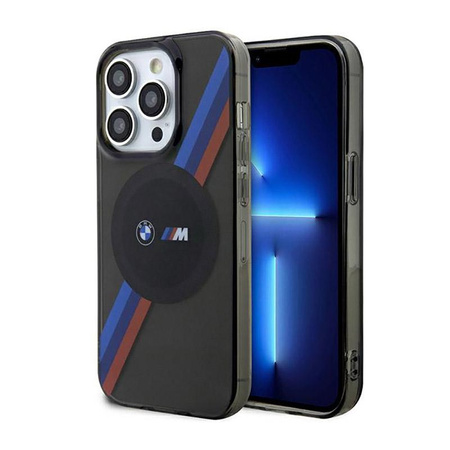 BMW Tricolor Stripes MagSafe - iPhone 14 Pro Tasche (Grau)