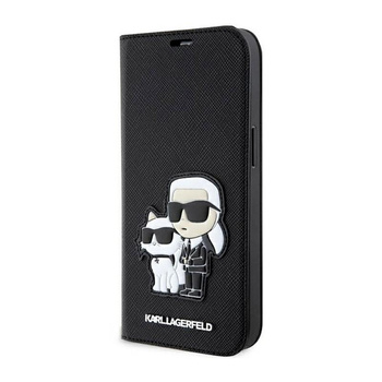 Karl Lagerfeld Booktype NFT Saffiano Karl & Choupette - Coque iPhone 14 Pro Max (Noir)