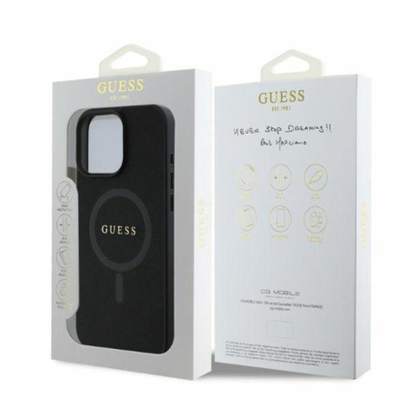 Guess Saffiano Classic Logo MagSafe - iPhone 16 Pro Case (noir)