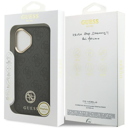 ETUI DO IPHONE 17 do MAGSAFE GUESS CZARNE ORYGINALNE ELEGANCKIE MODNE CASE