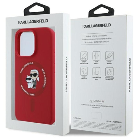 Karl Lagerfeld Silikon Karl & Choupette Ring MagSafe - iPhone 16 Pro Tasche (rot)