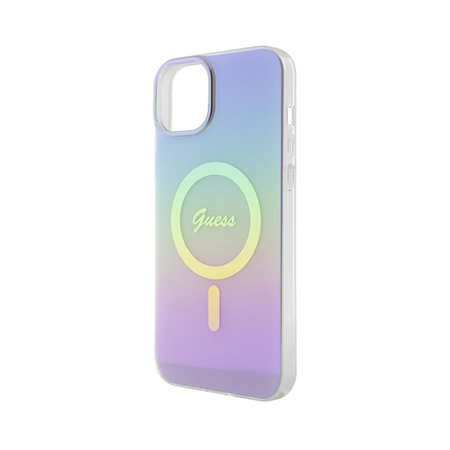 Guess IML Iridescent MagSafe - Coque pour iPhone 15 Plus (violet)