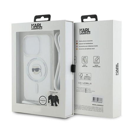 Karl Lagerfeld Crossbody IML Karl Head MagSafe - iPhone 15 Pro Max Case (Transparent)