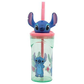 Disney Stitch - Mug avec paille et figurine 3D de la collection Flowers 360ml