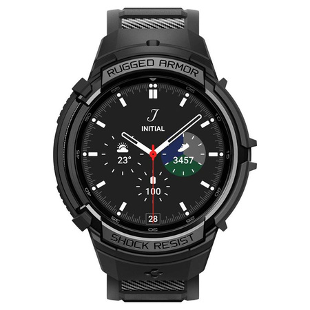 Spigen Rugged Armor Pro - Pánt + tok Samsung Galaxy Watch 6 Classic 43 mm-es órához (fekete)