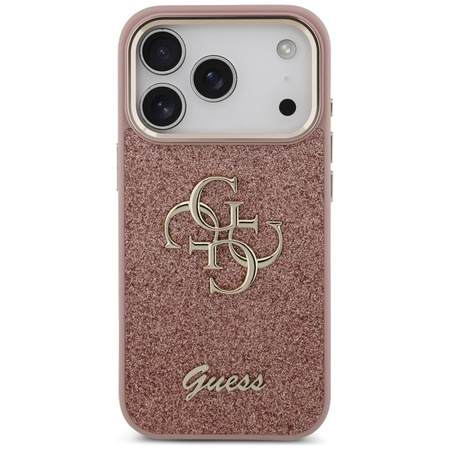 Guess Fixed Glitter Big 4G Metal Frame - Hülle iPhone 17 Pro (rosa)