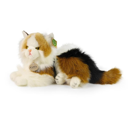 Rappa - Mascotte realistica in peluche del gatto Calico sdraiato 30 cm Eco-Friendly