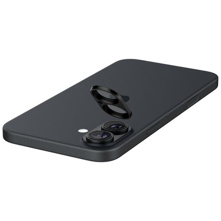 Spigen Optik GLAS.TR Camera Protector 2er-Pack - Objektivschutzglas für iPhone 16 / 16 Plus (2 Stück) (Schwarz)