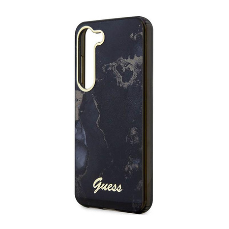 Guess Golden Marble Collection - pouzdro pro Samsung Galaxy S23+ (černé)