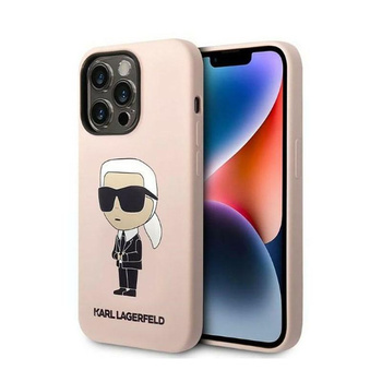 Karl Lagerfeld Silikon NFT Ikonik - Hülle für iPhone 14 Pro (Pink)