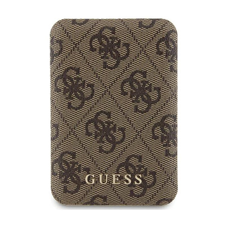 Guess 4G Leder Metall Logo MagSafe - Induktion Power Bank 5000 mAh 15W MagSafe (braun)