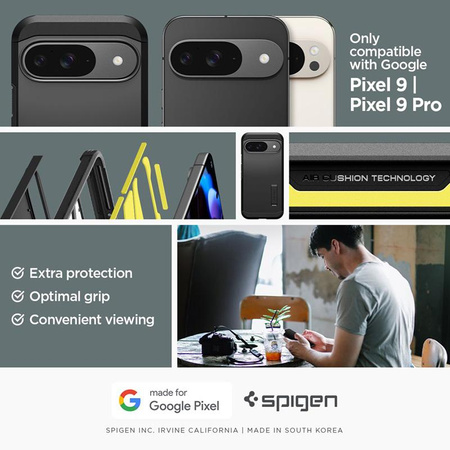 Spigen Tough Armor - Étui pour Google Pixel 9 / 9 Pro (Noir)